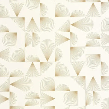 Closeup of a wallpaper showing its Art-Deco, Geometric, Neutrals pattern, color, and subtle texture.