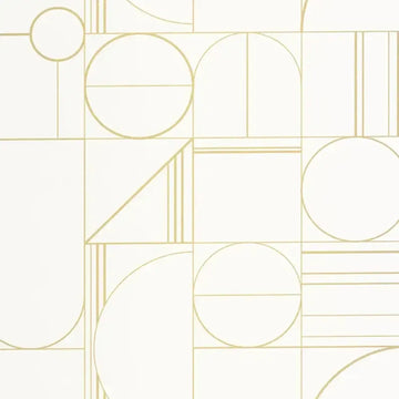 Closeup of a wallpaper showing its Art-Deco, Geometric, Neutrals pattern, color, and subtle texture.