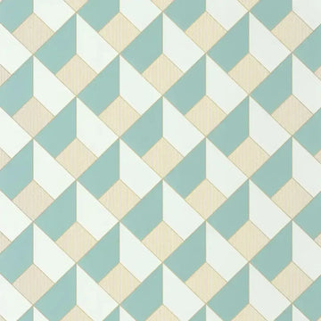 Closeup of a wallpaper showing its Art-Deco, Geometric, Pastels pattern, color, and subtle texture.