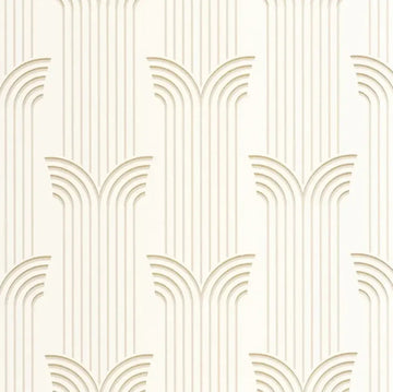 Closeup of a wallpaper showing its Art-Deco, Contemporary, Neutrals pattern, color, and subtle texture.