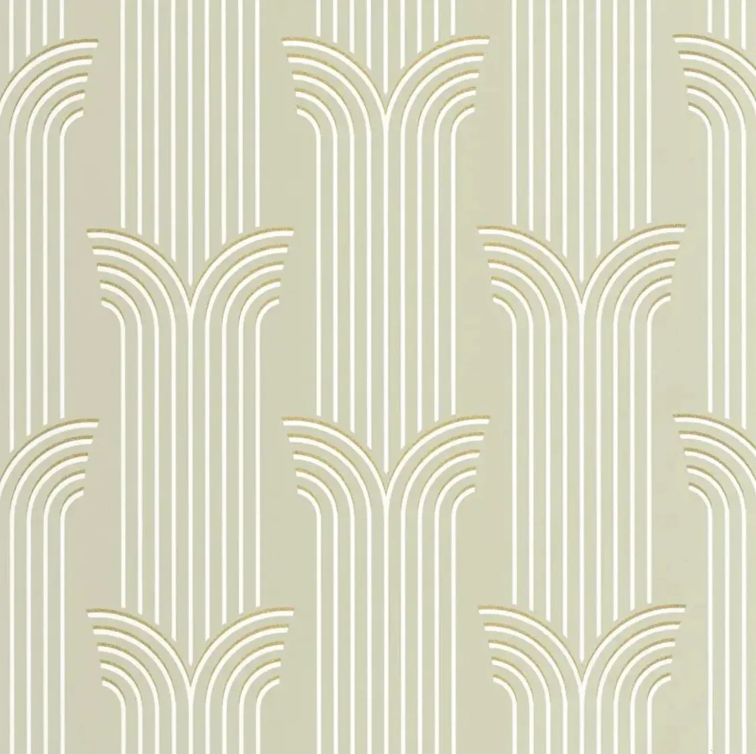 Closeup of a wallpaper showing its Art-Deco, Contemporary, Neutrals pattern, color, and subtle texture.
