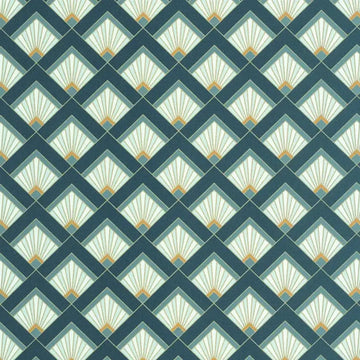 Closeup of a wallpaper showing its Art-Deco, Contemporary, Geometric pattern, color, and subtle texture.