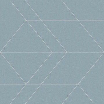 Closeup of a wallpaper showing its Blue, Contemporary, Geometric pattern, color, and subtle texture.