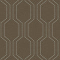 Closeup of a wallpaper showing its Brown, Contemporary, Geometric, Trellis, Unicolour pattern, color, and subtle texture.