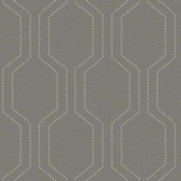 Closeup of a wallpaper showing its Contemporary, Geometric, Monochrome, Trellis, Unicolour pattern, color, and subtle texture.