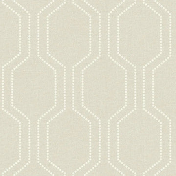 Closeup of a wallpaper showing its Contemporary, Cream, Geometric, Neutrals, Trellis, Unicolour pattern, color, and subtle texture.