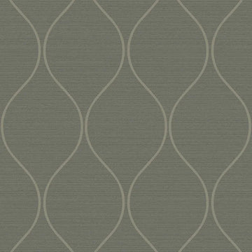 Closeup of a wallpaper showing its Brown, Contemporary, Green, Trellis, Unicolour pattern, color, and subtle texture.