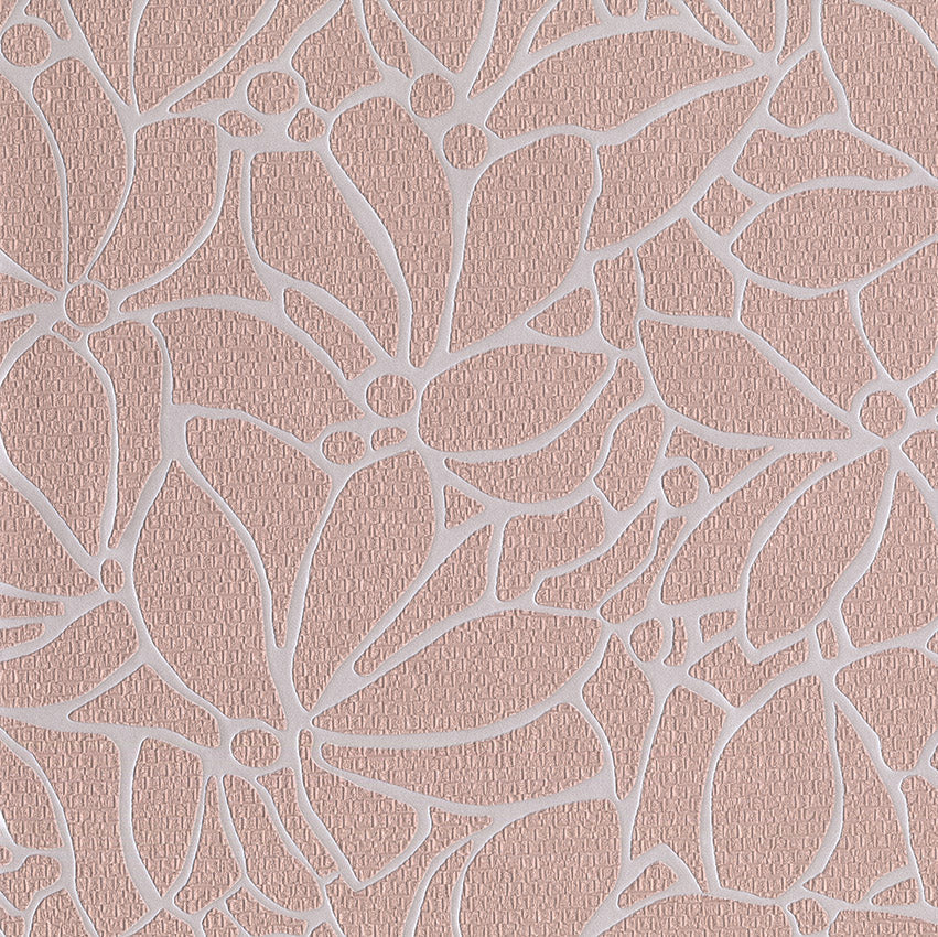 White floral pattern on a pink background wallpaper