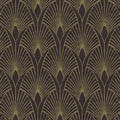 Closeup of a wallpaper showing its Art-Deco, Black, Dramatic, Gold, Two-tone pattern, color, and texture.