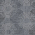 Closeup of a wallpaper showing its Black, Circles, Contemporary, Grey pattern, color, and subtle texture.