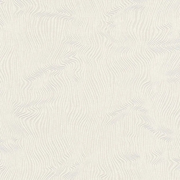Closeup of a wallpaper showing its Beige, Contemporary, Cream, Neutrals, Plain, Waves pattern, color, and subtle texture.