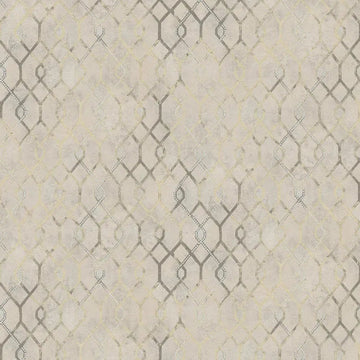Closeup of a wallpaper showing its Beige, Contemporary, Geometric, Neutrals, Trellis, Two-tone pattern, color, and texture.