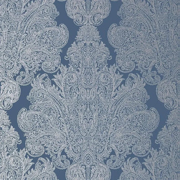 Closeup of a wallpaper showing its Damask, Floral, Two-tone pattern, color, and texture.
