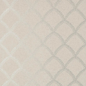 Closeup of a wallpaper showing its Art-Deco, Best-Seller, Contemporary, Neutrals, Two-tone pattern, color, and subtle texture.