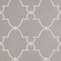 Closeup of a wallpaper showing its Art-Deco, Damask, Two-tone pattern, color, and subtle texture.
