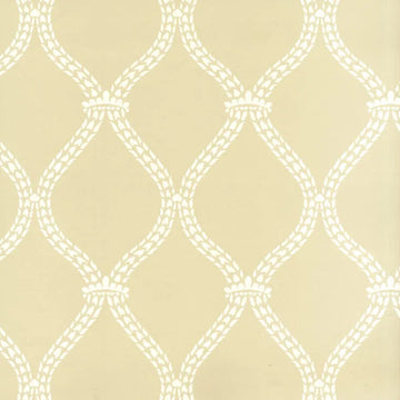 Closeup of a wallpaper showing its Contemporary, Neutrals, Trellis, Two-tone pattern, color, and subtle texture.
