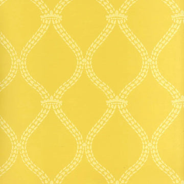 Closeup of a wallpaper showing its Contemporary, Trellis, Two-tone, Yellow pattern, color, and subtle texture.