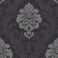 Closeup of a wallpaper showing its Damask, Monochrome, Textures pattern, color, and subtle texture.