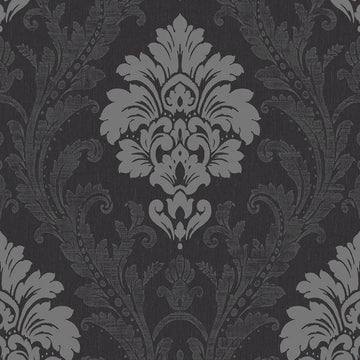 Closeup of a wallpaper showing its Damask, Monochrome, Textures pattern, color, and subtle texture.