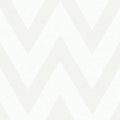 Closeup of a wallpaper showing its Chevron, Monochrome, Neutrals, Paperweave, Two-tone pattern, color, and subtle texture.