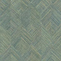 Closeup of a wallpaper showing its Geometric, Green, Sisal pattern, color, and subtle texture.