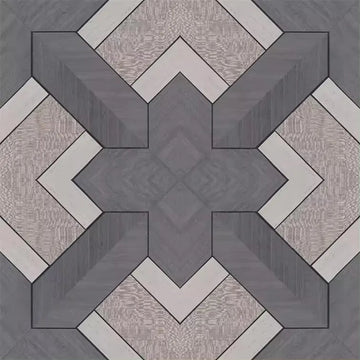 Closeup of a wallpaper showing its Black, Geometric, Taupe, Wood-veneer pattern, color, and subtle texture.