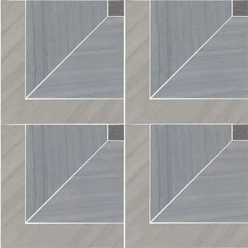 Closeup of a wallpaper showing its Blue, Geometric, Wood-veneer pattern, color, and subtle texture.