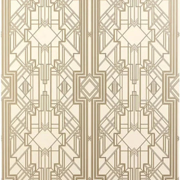Closeup of a wallpaper showing its Art-Deco, Contemporary, Geometric, Neutrals pattern, color, and texture.