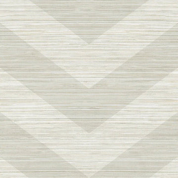 Closeup of a wallpaper showing its Chevron, Neutrals, Vinyl pattern, color, and subtle texture.