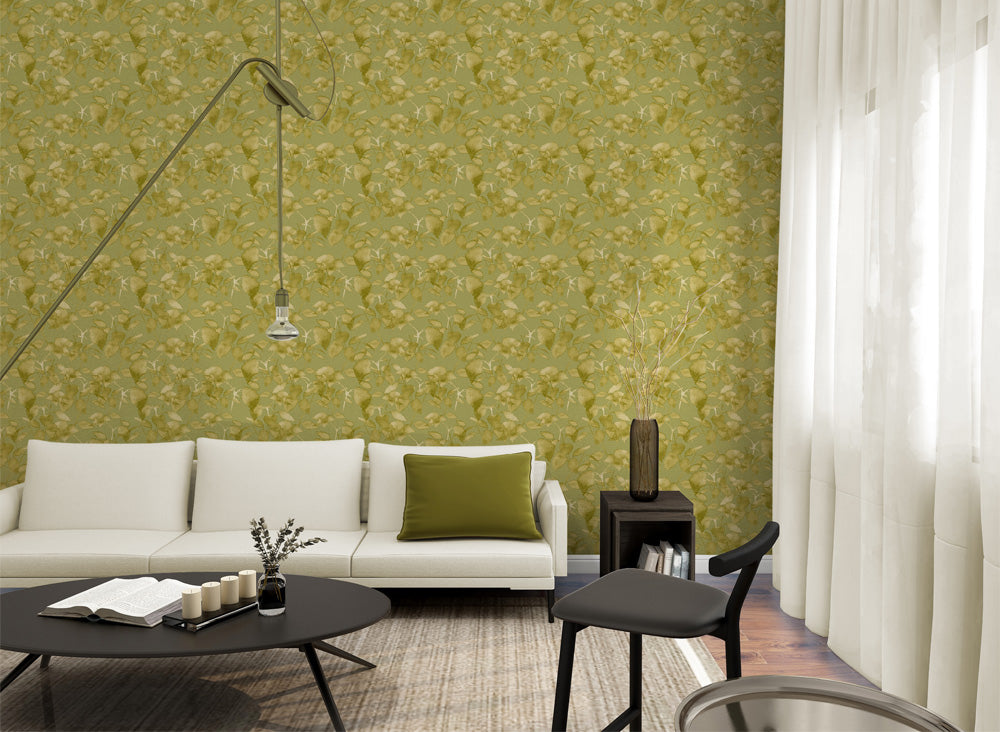 Textured fabric with a leaf pattern on a light gray background