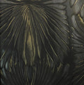 Closeup of a wallpaper showing its Art-Deco, Black, Dramatic, Luxury, Textures, Vinyl pattern, color, and subtle texture.