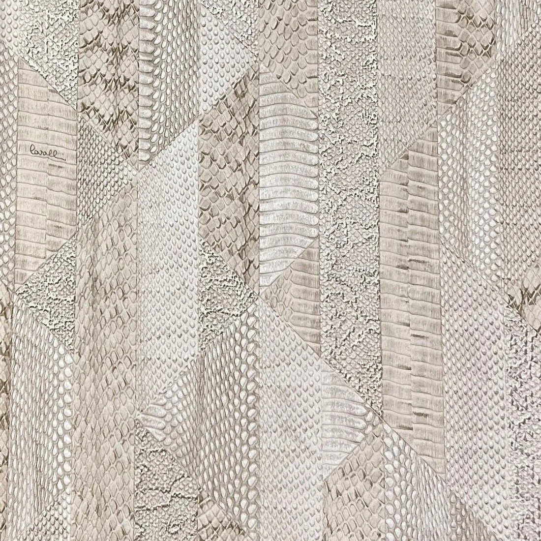 Closeup of a wallpaper showing its Luxury, Neutrals, Stripes, Textures, Vinyl pattern, color, and subtle texture.