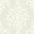 Closeup of a wallpaper showing its Cream, Damask, Neutrals pattern, color, and subtle texture.
