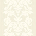 Closeup of a wallpaper showing its Cream, Damask, Neutrals, Two-tone pattern, color, and subtle texture.