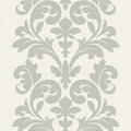 Closeup of a wallpaper showing its Damask, Neutrals, Two-tone pattern, color, and subtle texture.
