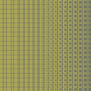 Closeup of a wallpaper showing its Contemporary, Geometric, Green, Two-tone pattern, color, and subtle texture.