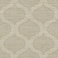 Closeup of a wallpaper showing its Neutrals, Textile, Trellis pattern, color, and subtle texture.