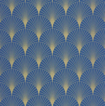 Closeup of a wallpaper showing its Art-Deco, Contemporary, Two-tone pattern, color, and subtle texture.