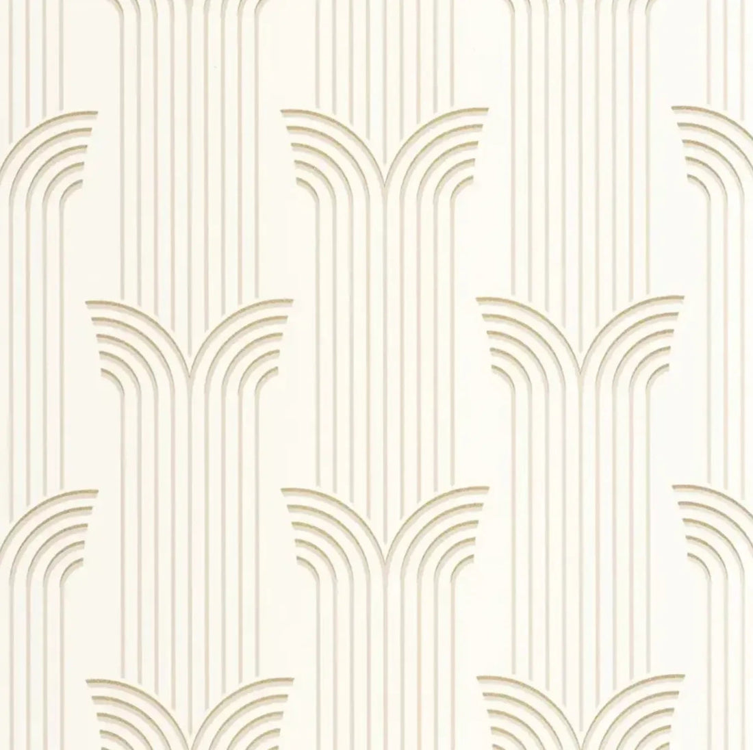 Closeup of a wallpaper showing its Art-Deco, Contemporary, Neutrals pattern, color, and subtle texture.