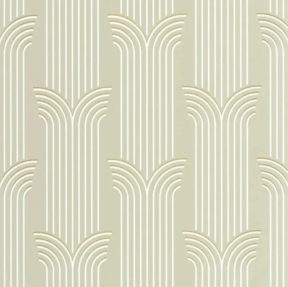 Closeup of a wallpaper showing its Art-Deco, Contemporary, Neutrals pattern, color, and subtle texture.