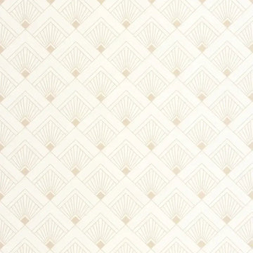 Closeup of a wallpaper showing its Art-Deco, Contemporary, Geometric, Neutrals pattern, color, and subtle texture.