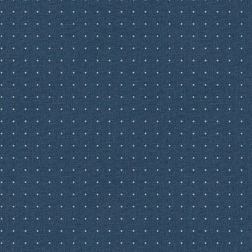 Closeup of a wallpaper showing its Blue, Dots pattern, color, and subtle texture.