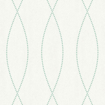 Closeup of a wallpaper showing its Contemporary, Green, Trellis, Unicolour, White pattern, color, and subtle texture.
