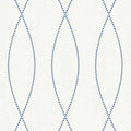 Closeup of a wallpaper showing its Blue, Contemporary, Trellis, Unicolour, White pattern, color, and subtle texture.
