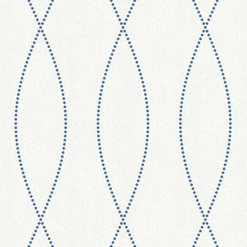 Closeup of a wallpaper showing its Blue, Contemporary, Trellis, Unicolour, White pattern, color, and subtle texture.