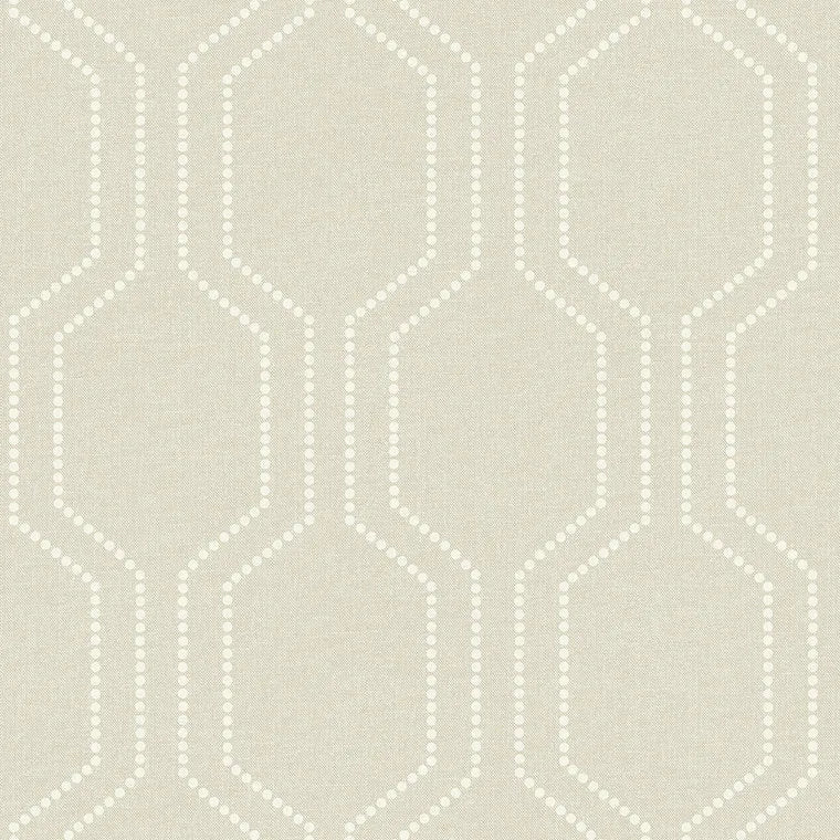 Closeup of a wallpaper showing its Contemporary, Cream, Geometric, Neutrals, Trellis, Unicolour pattern, color, and subtle texture.