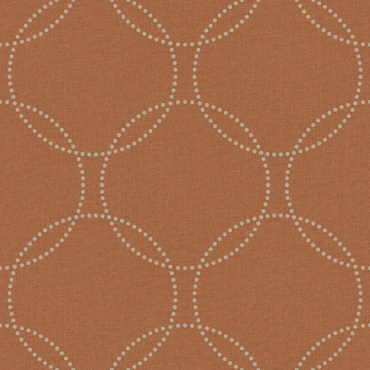 Closeup of a wallpaper showing its Brown, Circles, Contemporary, Geometric pattern, color, and subtle texture.