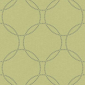 Closeup of a wallpaper showing its Circles, Contemporary, Geometric, Green pattern, color, and subtle texture.