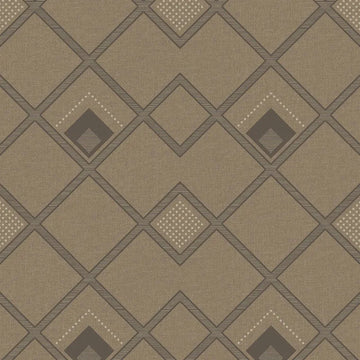 Closeup of a wallpaper showing its Brown, Contemporary, Geometric pattern, color, and subtle texture.