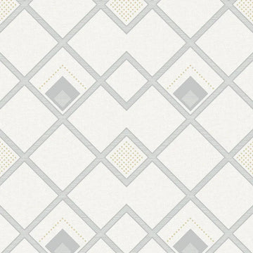 Closeup of a wallpaper showing its Contemporary, Geometric, Monochrome, White pattern, color, and subtle texture.